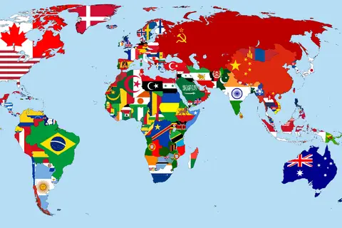 Map: Flagmap of the World 1965