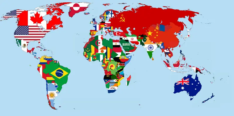 Map: Flagmap of the World 1990