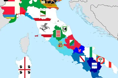 Map: Flags of the Regions of Italy