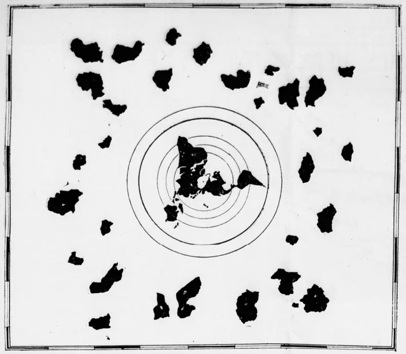 Map: Flat Earth Map Found in a Japanese Temple
