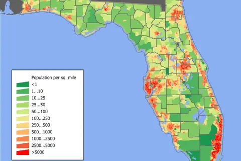 Map: Florida Population Map