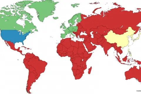 Map: Four regions with the same GDP