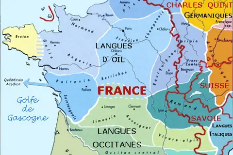 Map: France Language Map 1550