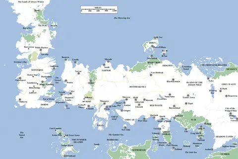 Map: Game of Thrones World Map and Cities