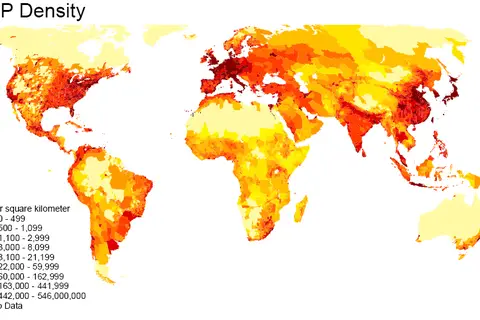 Map: GDP Density Worldwide