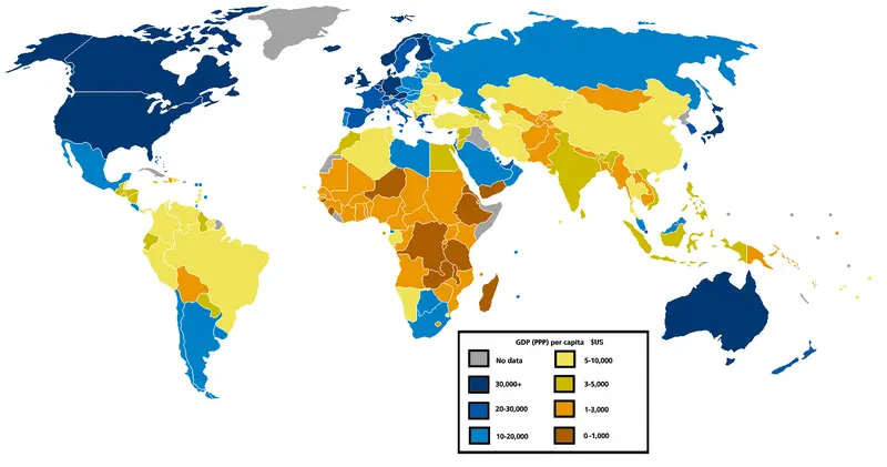 Map: Gdp Per Capita Ppp World Map 2005