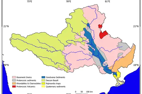 Map: Generalized Geological Map of Godavari Drainage Basin