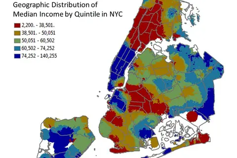 Map: Geographic Distribution of New York City Incomes by Quintile