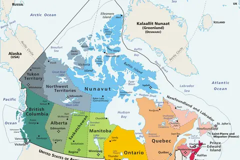 Map: Geopolitical Map of Canada