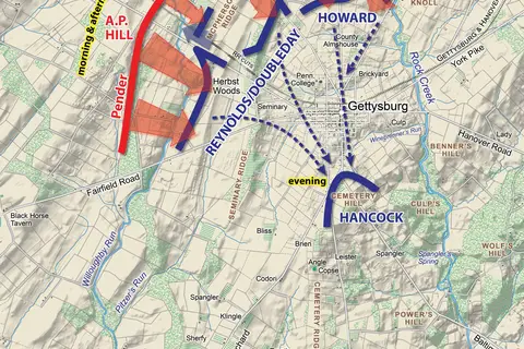 Map: Gettysburg Battle Map Day1