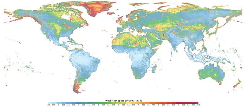 Map: Global Map of Wind Speed