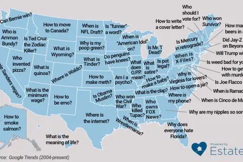 Map: Google searches most particular to each state