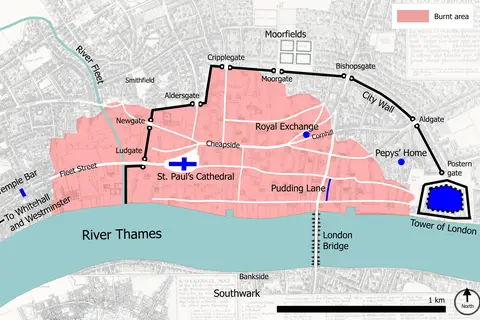 Map: Great Fire of London Map