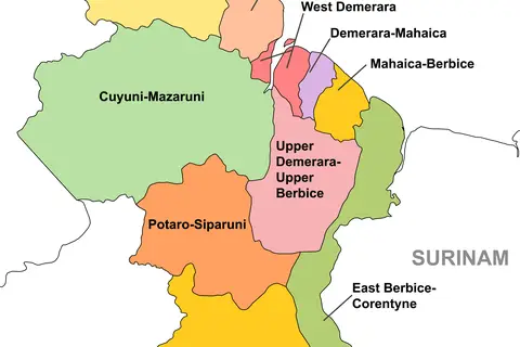 Map: Guyana Regions Map