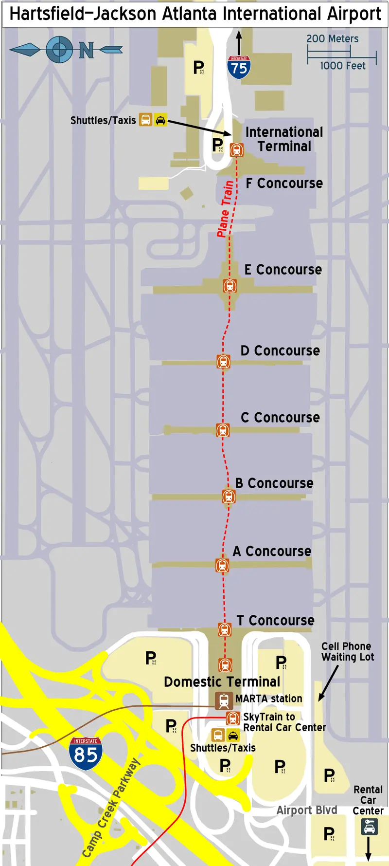 Map: Hartsfieldjackson Atlanta Airport Map