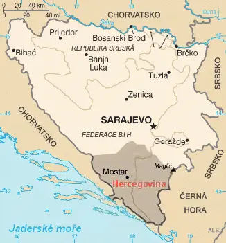 Map: Hercegovina Na Map Bih