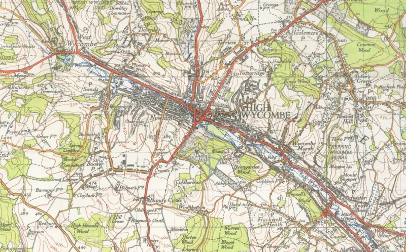 Map: High Wycombe Map1945