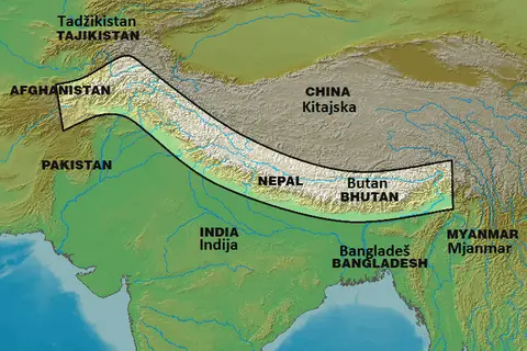 Map: Himalayas Map Slovenian