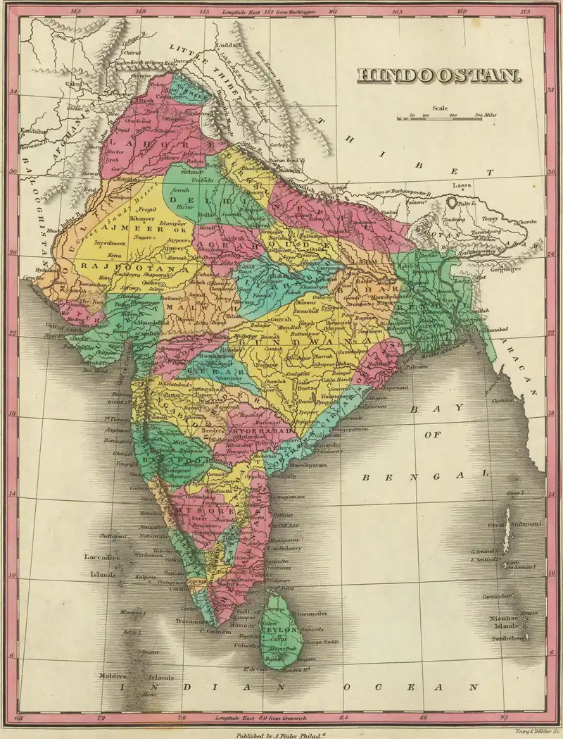 Map: Hindoostan Map, 1831