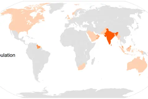 Map: Hinduism as a Share of Population: World Map