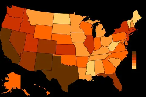 Map: Hispanic/Latino Population by Percentage in US States, 2012