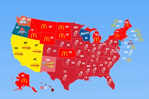 Map: Home States of Popular Restaurants