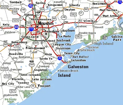 Map: Houston Galveston Area Towns Roadmap
