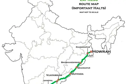 Map: Howrah Puttaparti Sspn Express Route Map