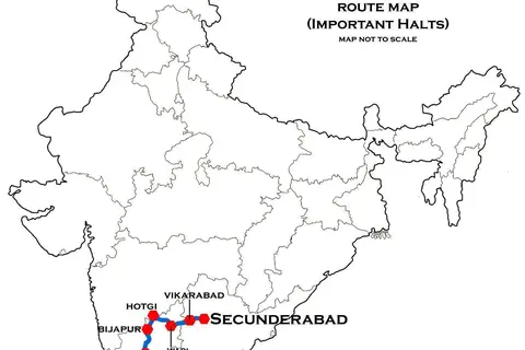 Map: Hubli Secunderabad Express Route Map