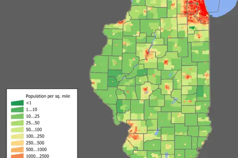 Map: Illinois Population Map