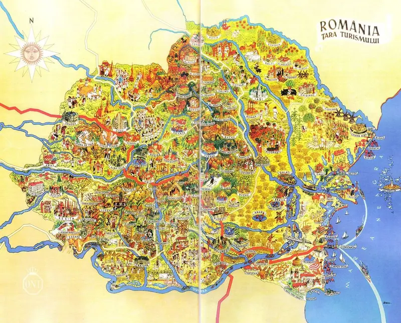 Map: Illustrated Map of Romania