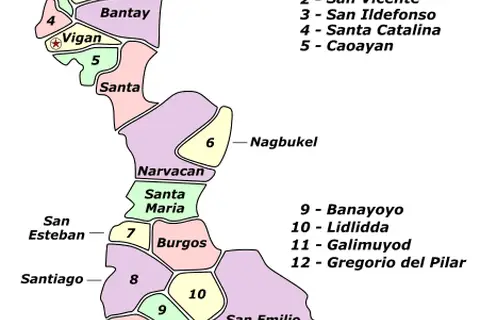 Map: Ilocos Sur Labelled Map