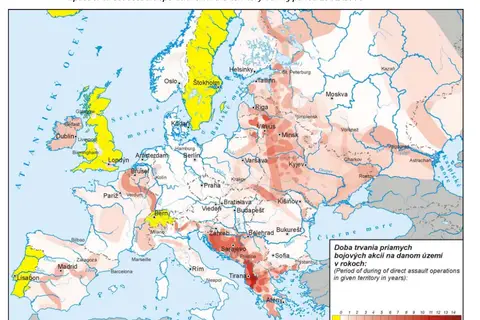 Map: Impact of direct assault operations in Europe during 1901-2001