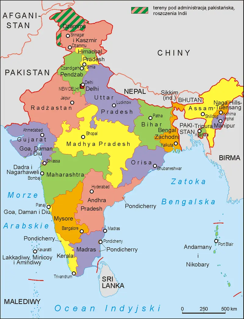Map: India Administrative Map 1961 Pl