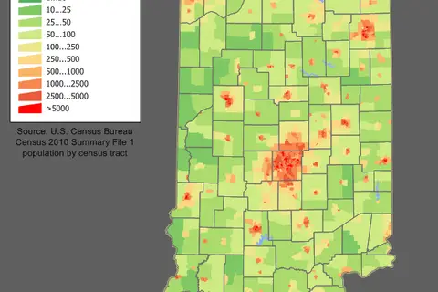 Map: Indiana Population Map
