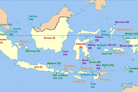 Map: Indonesia Map with Name of Islands