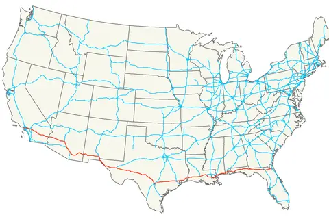 Map: Interstate 10 Map