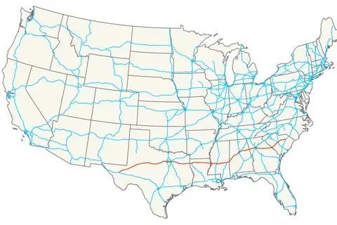 Map: Interstate 20 Map