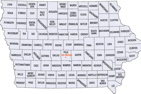 Map: Iowa Counties Map