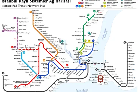 Map: Istanbul Rapid Transit Map Schematic