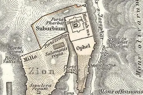 Map: Jerusalem 1865 Spruner Map of Israel Canaan or Palestine in Ancient Times