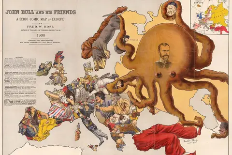 Map: John Bull and his Friends – a Propaganda map of Europe from recent Economist Article