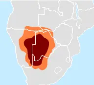 Map: Kalahari Desert and Kalahari Basin Map Little