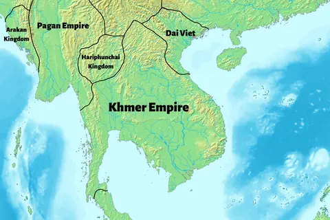 Map: Khmer Empire 1203 Map Cropped