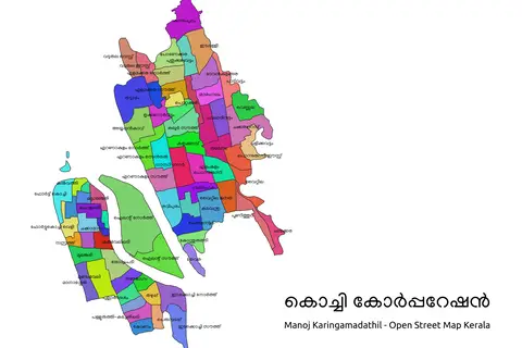 Map: Kochi Corporation Delimitation Ward Map 2021