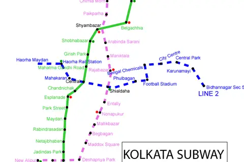 Map: Kolkata Metro Map