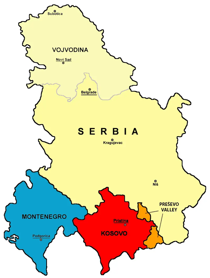 Map: Kosovo Presevo Location Map