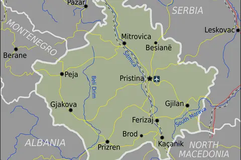 Map: Kosovo Regions Map