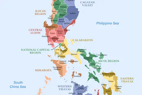 Map: Labelled Map of the Philippines Provinces and Regions