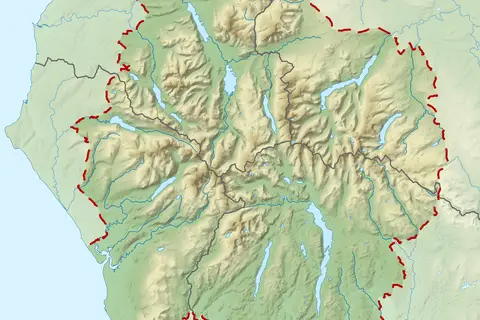 Map: Lake District National Park Uk Relief Location Map